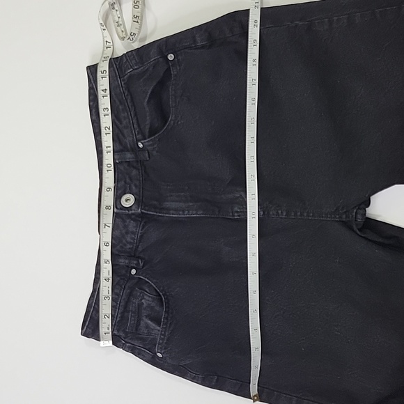 Boohoo BLUE Black Distressed High Waist Jeans SZ 10 - Picture 4 of 14